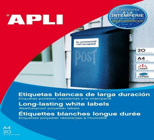 ETQ POLYESTER LAS/COP BLANC 210,0X297,0