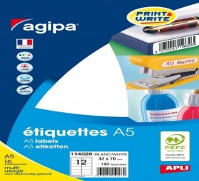 ETUI A5 192 ETIQ BLANC 32X70