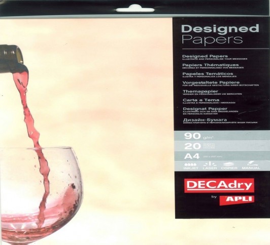 B.PAPIER THEMAT VERRE DE VIN 90G.20F A4