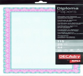 Pack 25 diplômes A4 TURQUOISE/POURPRE