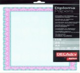 Pack 25 diplômes A4 TURQUOISE/POURPRE